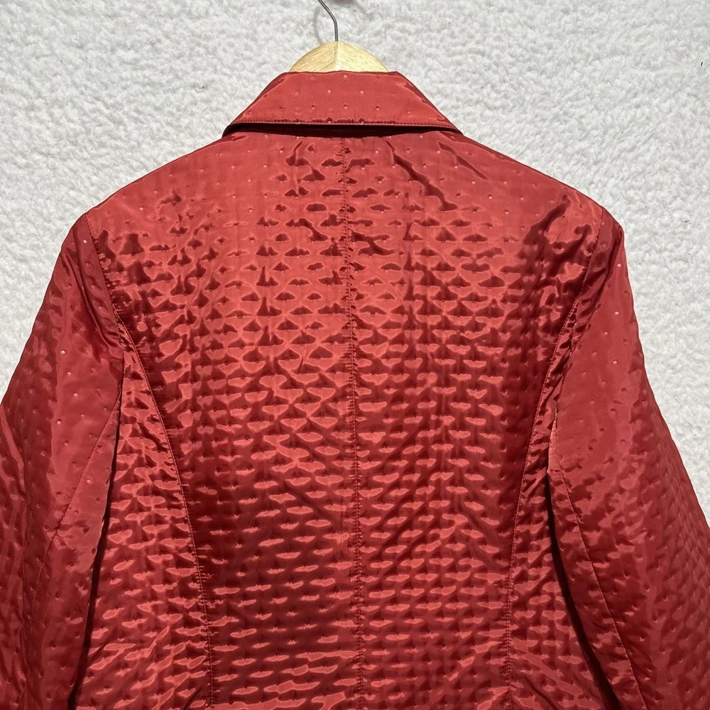 Talbot's Women's Size‎ 10 Jacket Full Zip Blazer Red Quilted Polyester Coat